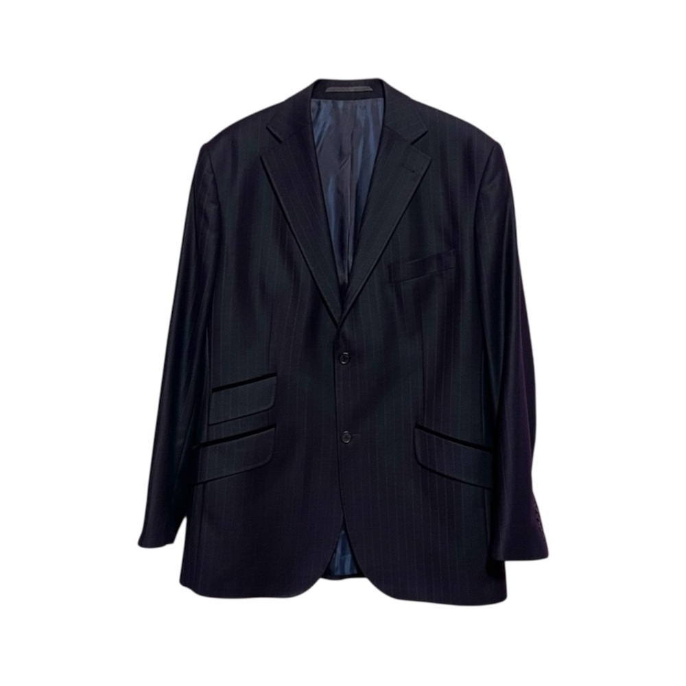 Ted Baker Endurance Blazer Men's 44R Black Blue Wool Pinstripe Sports Coat